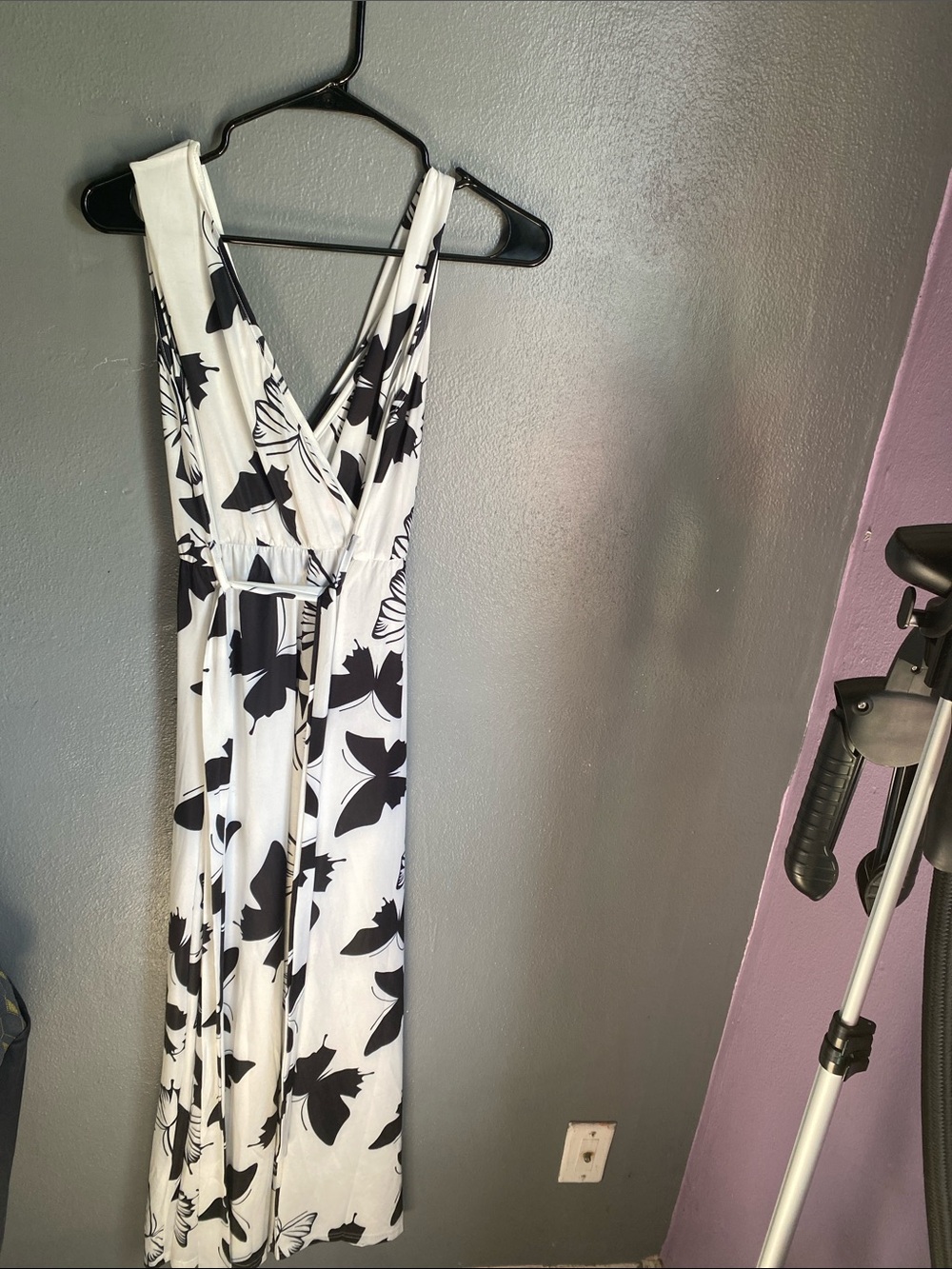 India Boutique Black and White Floral Maxi Dress